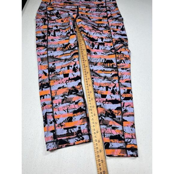 Lululemon Speed Up Crop 21" Inseam Inversion Multi Orange Pink Black Size 8 - Picture 5 of 7